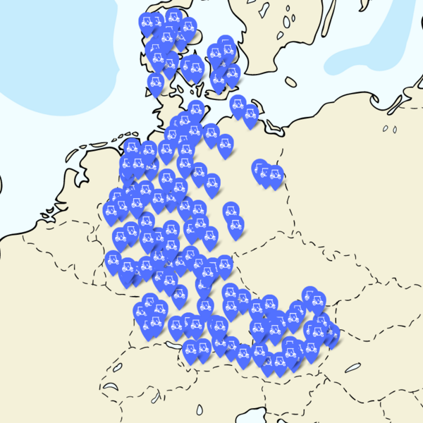 cc-customer Karte mit alllen Kunden der Cart Care in Deutschland, Österreich und Dänemark.
