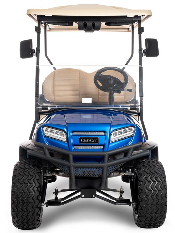 Frontansicht eines Golfcarts Onward in der Liftetd Version von Club Car.