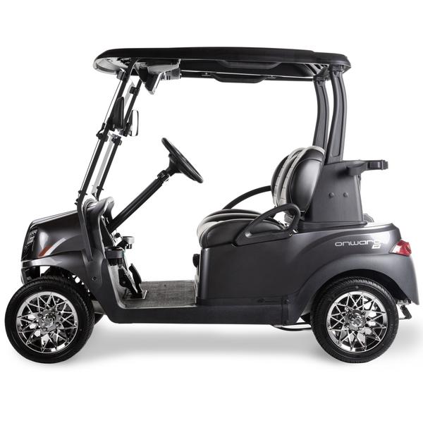 Side view of an Onward golf buggy from Club Car.